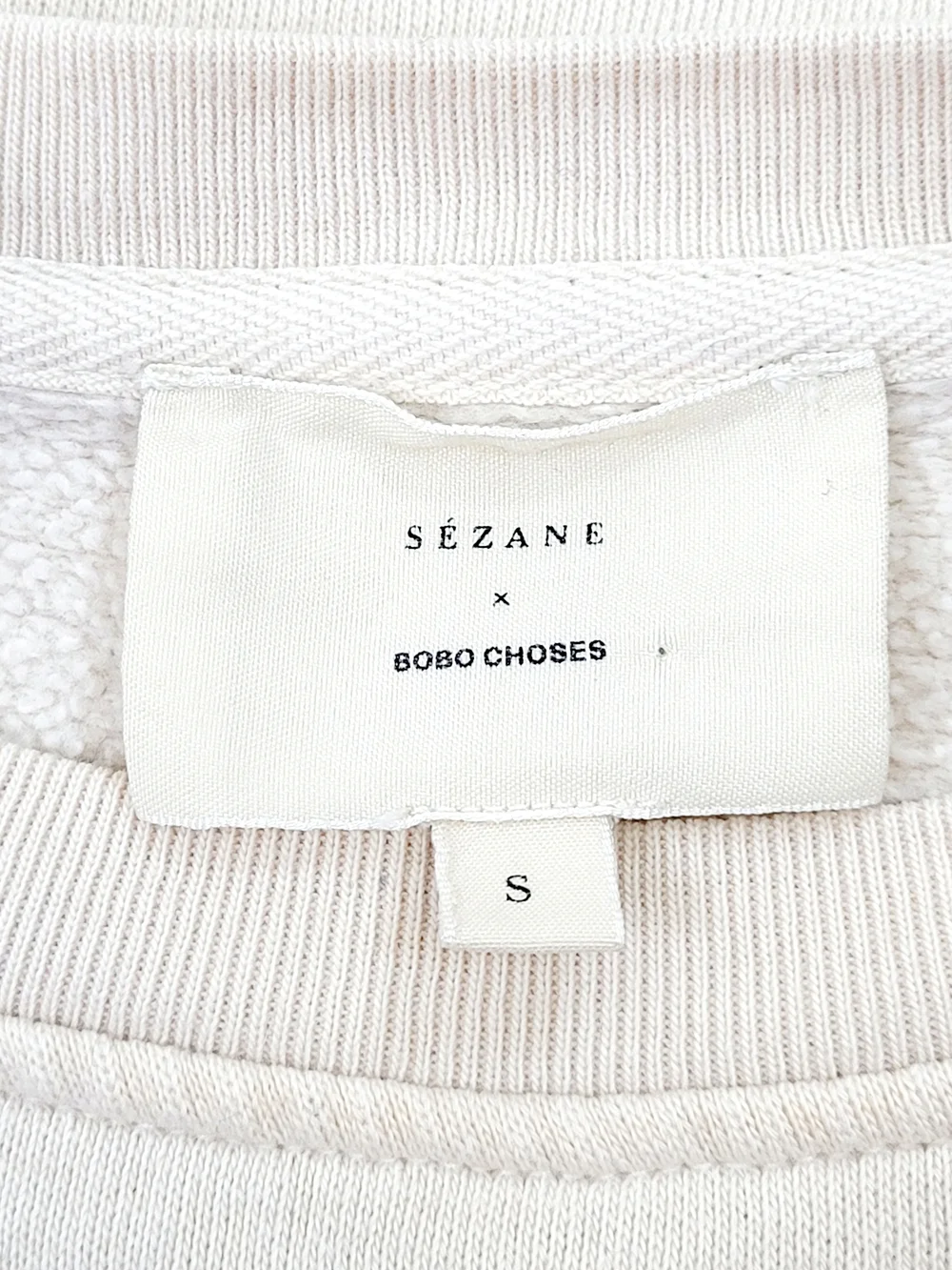 Sezane x Bobo Choses Collab Heart Print Sweatshirt Cream Red Small - Picture 4 of 9